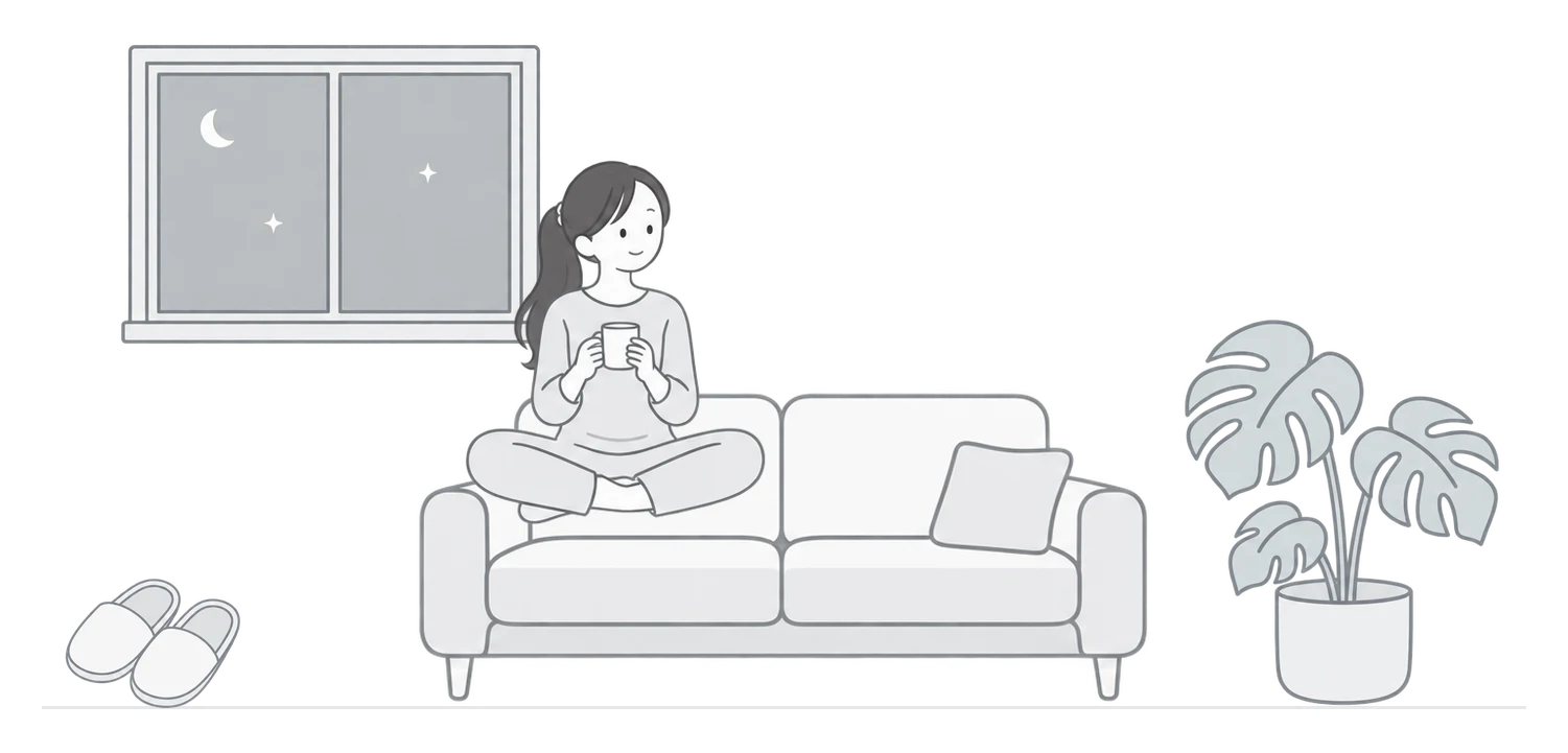 고림동 저녁 거실 그림