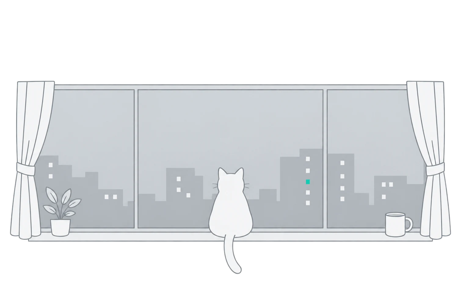 창가 고양이 그림